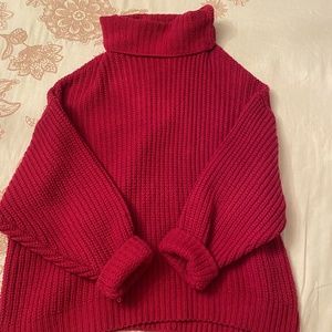 Free People Dark Pink/Magenta Over Sized Sweater